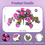 Ammyoo 4 Pcs Artificial Fake Petunia Flowers for Outdoor Decoration, Faux Silk Petunias Flower for Spring UV Resistant Realistic Plants for Garden Balcony Yard Porch Indoor Decor(Fuchsia Lotus)