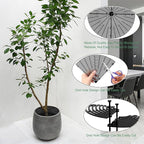 20.5 Inch Plant Pot Cover,Durable Cat & Dog Digging Stopper with Deep Stakes,Adjustable Soil Guard Grid for Indoor & Outdoor Flower Pots,Black Animal Protector