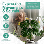 PLANTPETZ Large Robotic Planter – Smart Planter Fits 4 Inch Pots | Bluetooth Speaker | Interactive Smart Plant Pot Turns A Real Plant Into a Touch/Motion Responsive Companion - Sand Beach Tan