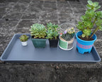 VUWEZ Rectangle Plant Tray, Plant Drip Tray, Plant Pot Saucers, Plant Germination Trays, Plant Saucers, 11'' x 9'' x 1.2'' (2 pack), Gray