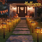 GIGALUMI Solar Lights for Outside,12 Pack Flickering Flame LED Solar Outdoor Lights, Waterproof Solar Garden Lights Maintain 10 Hours of Lighting for Christmas, Garden, Landscape, Path, Yard, Patio