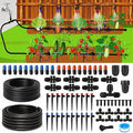Drip Irrigation System,248FT Automatic Garden Watering System with 1/2" & 1/4" Fast-Lock Tubing Adjustable Nozzles & Sprinklers,Quick-Connect Drip Irrigation System Kit for Garden,Lawn,Potted Plants
