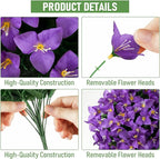 ATTGREAT Artificial Bougainvillea for Outdoors Faux Plants UV Resistant Flowers Fake Plastic Plants Realistic Silk Flowers for Porch Planter Garden Hanging Decoration, 2Pcs (Purple & Purple Red)