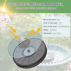 Yzert Solar Fountain for Bird Bath Direct Sunlight High Efficiency 3.5W Glass Panel Solar Water Fountain Outdoor Garden Flower (Black)