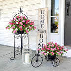 INXUGAO Artificial Fake Flowers for Outdoors Spring Decoration 2 Bundles Faux Flowers Plants for Outdoor Planters UV Resistant Silk Realistic Flowers for Outside Home Garden Front Porch Patio Décor
