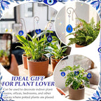 6 Pack Plant Trellis for Potted Plants with Evil Eye Glass Suncatcher 11.81 inch Metal Plant Stake for Indoor Outdoor Garden Suncatchers Decorations
