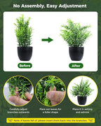 Clearain Fake Plants 6 Packs Artificial Plants Small Faux Plants Black Bathroom Accessories for Bathroom Home Kitchen Coffee Table Office Desk Decor Indoor (Black)