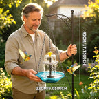 DDcafor Solar Water Fountain Pumps Hanging Bird Bath Fountain Solar Powered Cascading Bird Bath Water Fountain 3 Tier Bird Bath Solar Pump for Fountain