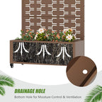 Casaphoria Metal Raised Garden Bed with Trellis and Wheels, 72"x35"x16" Planter Box for Climbing Plants, Vegetables & Vines, Features Drainage Holes and Privacy Screen, Brown-Brick