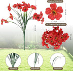 24 Bundles Artificial Flowers for Outdoors/Indoors, Fake Flowers Plants for Indoor Outside Garden Porch Window Box Home Wedding Farmhouse(8 Color)