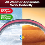 2026 Upgraded Non-Expanding Garden Hose - 50FT Lightweight Flexible, High-Pressure Anti-Kink/Burst-Resistant Lead-Free Outdoor Water Hose (Gray/Red)