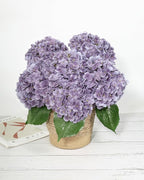 DuHouse 3Pcs Large Hydrangea Artificial Flowers,20 inch Latex Real Touch Hydrangeas Lifelike Hydrangea Flower for Home Wedding Bouquets Centerpieces Party Living Room Decoration(Light Purple)