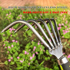 SHANFEEK Garden Rake 5-Claw Landscape Dethatcher Thatching Beach Combing Rake for Digging Clam Shell Defoliation Hoe Garden Tool for Loosen The Soil (Green)