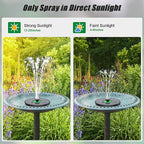 Yzert Solar Fountain Full Glass Panel No Battery, 3.5W Solar Bird Bath Fountains with 4 Fixed Rods & 7 Nozzles, Solar Fountain Pump for Bird Bath, Garden, Pond, Pool, Patio -Black Panel