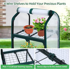 Ohuhu Mini Greenhouse for Indoor Outdoor, Small Plastic Plant Green House with Locking Wheels Portable Greenhouses with Durable Cover for Seedling,Ideal Gardening Gifts for Women Men White