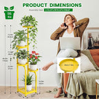 TOSKING 5 Tier Tall Plant Stand Indoor Outdoor,Anti-Tip Plant Stand indoor, Wide Base for Pots, Child and Pet Friendly,Heavy Duty Corner Shelf for Plants & Decor, Space Saving ,Tiered Metal Flower Pot Stand for Balcony, Garden, Living Room, Patio (Yell...