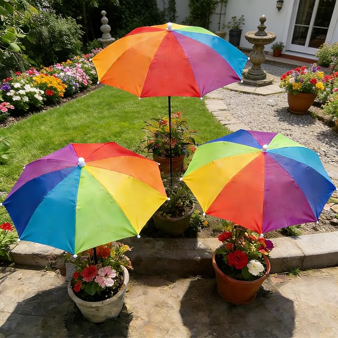 Upgraded Plant Umbrellas for Outdoor Plants, 26" Larger Garden Plant Umbrella Shade with Adjustable Hight, 43.4" Higher Sun Shade for Plants, Potted Plant, Garden Beds