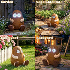 Solar Garden Statue,Cute Outdoor Statue with LED Light, Outdoor Decor for Patio,Balcony,Yard,Lawn Ornament,Birthday Gifts for Mom Grandma (Patato)