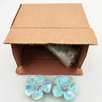 10 PCS 3D Flower Ceramic Tiles,1.6" Handmade Procelain Ceramic Flowers for Artwork,Fish Tank,Vases,Living Room, Dining Table,Office, Home Floral Decor (Single-Flowered Iridescent Blue)