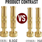 Hourleey Adjustable Twist Hose Nozzle, 4" Heavy-Duty Brass Hose Nozzle with 8 Garden Hose Rubber Washers (4 Pack)