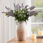 Dobbyby Ceramic Flower Vase 12 inch Farmhouse Rustic Vase Decorative Pottery Terracotta Tall Vases for Home Decor Table Mantle Fireplace Living Room Bathroom Wedding Centerpiece (Large-Aged Terra)
