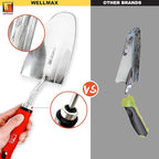 Wellmax 12-Piece Heavy-Duty Garden Tools Set with Bonus Accessories – Heavy Duty Garden Tools with Non-Slip Rubber Grip, Perfect for Digging, Weeding, Pruning & Planting