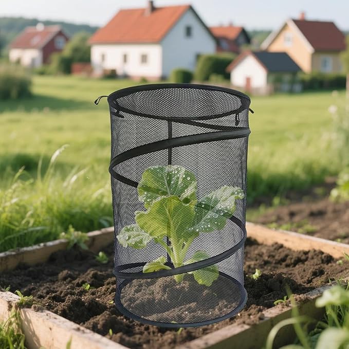 Plant Protectors From Animals | with Stakes Round Breathable Reusable Mesh Home Accessories | Garden Protection From Animals | for Winter Freezing Frost Season Flower Pot Planter Patio Porch Walkway P