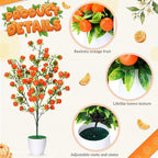 Suncalla 2 Pack Artificial Orange Potted Plants 21.65 Inches Fake Orange Tree Simulation Realistic Fruit Plant with Pot Faux Tree Indoor Decoration for Home Office Living Room Table Desk