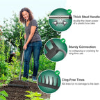 Rake for Leaves, Garden Bow Rake Heavy Duty, 48 in Leaf Rakes for Lawns, Yard Gardening Tools with Back-Saving Handle, 14 Metal Tines Head for Loosen Soil, Clear Gravel Grass Rock, Level Mulch