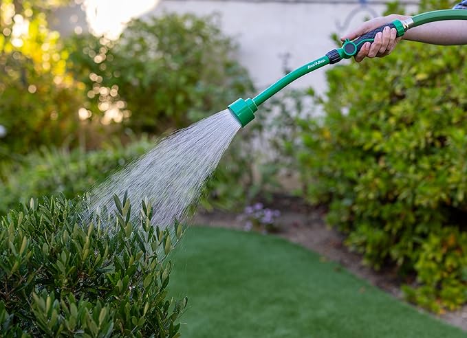 Rain Bird TCNZLWAND16 16" Watering Wand Garden Hose Nozzle, Thumb Control, Carbon Fiber Texture, Shower Spray Pattern