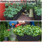 Window Box Planter, 10 Pack Plastic Vegetable Flower Planters Boxes 17 Inches Rectangular Flower Pots with Saucers for Indoor Outdoor Garden, Patio, Home Decor (Black)