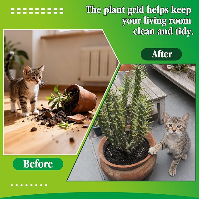 10pc 15.7" Plant Pot Grids Cuttable Plant Pot Soil Covers Protectors from Animals-Indoor Plant Pot Soil Guard for Outdoor Garden Plant Protection Breathable Mesh Prevents Digging
