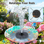 Yzert Solar Fountain, 3-Level Adjustable Water Height, 3.5W Glass Powerful Outdoor Fountain Pump with Rotating Rods & 7 Nozzles for Bird Bath, Garden, Pond, Patio, Flower Pot (2026 Model, Black)