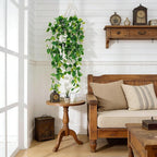 Fake Hanging Plants 2pcs Artificial Hanging Plant for Indoor Outdoor Faux Pothos Vines Greenery Garlands for Wall Home Aesthetic Patio Kitchen Living Room Farmhouse Shelf Office Decor (No Baskets)