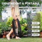 Giraffe Tools Garden Hose 100FT Lightweight Lay Flat Water Hose Kink Free Flexible Hose with 9 Spray Function Nozzle, Black