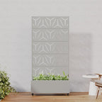 Casaphoria Metal Raised Garden Bed with Trellis and Wheels, 72"x35"x16" Planter Box for Climbing Plants, Vegetables & Vines, Features Drainage Holes and Privacy Screen, Grey-Star