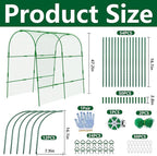 codree 2 Packs Garden Cucumber Trellis for Plant- 47 x 47 Inch Metal Arch Melon Trellis for Raised Bed- Foldable Tunnel Trellis with Climbing Net Clips for Growing Vine Vegetable