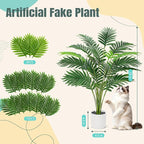 Der Rose 28'' Artificial Palm Tree Tall Fake Tropical Faux Trees Indoor and Outdoor for Home Bathroom Porch Outside Patio Decor (White Pot) (Pack of 2)