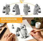 KARTOOSH Solar Garden Statue Owl, Outdoor Decor Resin Owl Light Statues for Yard, Patio, Lawn, Porch, Balcony Ornament, Garden Gift for Women Mom Grandma