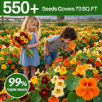 LUOJIBIE Nasturtium Seeds, 550+ Mixed Colors Large Blooms Seeds Bulk Pack, Nasturtium Seeds for Planting 2026, High Germination Non-GMO, Wildflower Seeds for Planting Indoor Outdoor, Open Pollinated