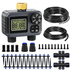 HIRALIY 100FT Drip Irrigation Kit with Garden Water Timer-2 Zone, Automatic Garden Watering System for Raised Bed, Quick Connect Design, Irrigation System for Plant Patio