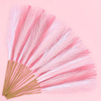 SeptCat 30 Pcs Pink White Pampas Grass Decor: 21.7" Fluffy Faux Small Pampas Grass Artificial Flower Vase Filler for Home Wedding Living Room Wall Party Decoration