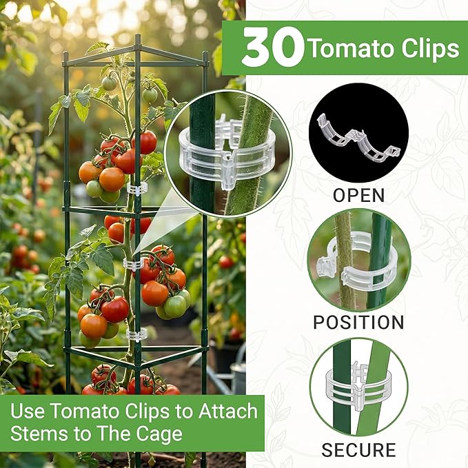 K-Brands Tomato Cage – Premium Tomato Plant Stakes Support Cages Trellis for Garden and Pots (Upto 68 Inches Tall)
