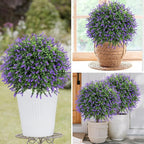 Artificial Lavender Topiary Ball Tree 25" with Ground Spike, Set of 2 Artificial Boxwood Bushes for Faux Shrubs, Fake Evergreen Faux Plant for Indoor Outdoor Porch Garden -UV Resistant–Fade-Proof