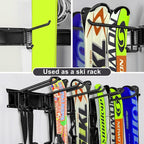 TORACK Garage Storage Organizer Systems, Wall Mount Overhead shelving, 48 inch Heavy Duty Steel Tool Racks, 6-Pack 12'' Double Hooks, 48 inch by 7 inch Floating Shelves, up to 1200Ibs