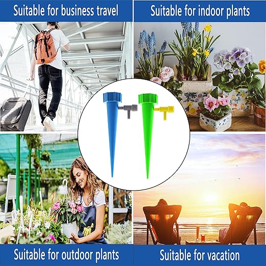 Self Watering Spikes 24 PCS, Auto Plant Watering Devices with Adjustable Release Control Valve Switch,Suitable for Indoor and Outdoor Plants Use