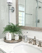 Coferset Fake Fern Small Fake Plant Fern Artificial Plants in Pot Realistic Faux Ferns Indoor for Bathroom Shelf Desk Home Office Kitchen Farmhouse Decor(Gray Pot)