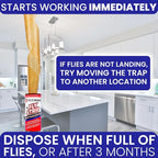 Fly Strips Indoor Sticky Hanging 10pk with Pins. Non Toxic Outdoor Fly Trap Indoor for Home. Flies Tape Paper Trap Ribbon Roll for House Gnat Fruit and Housefly. Bug Catchers for Inside Home Flypaper.
