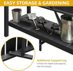 DWVO 48x18x30in Raised Garden Bed Kit, HDPE Planter Box Stand, Poly Wood Weather-Resistant Planter Box with Legs & Storage Shelf, Elevated Garden Bed for Backyard, Patio, Balcony,Black