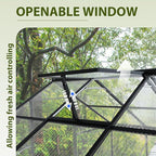 6X8 FT Polycarbonate Greenhouse with Electronic Hygrometer, Walk in Green House for Outside Heavy Duty Greenhouses with Aluminum Frame for Garden Patio Backyard Flower Planting